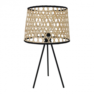 Lampe CORDEY - Pieds métal noir / Abat jour bambou