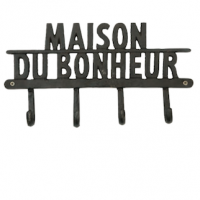 Patère MAISON DU BONHEUR en fonte