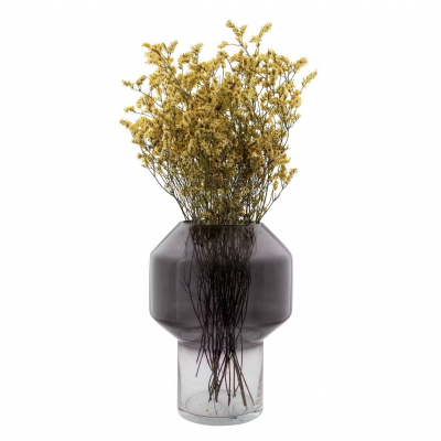 Vase en verre - Fumé noir et transparent