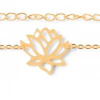 Bracelet doré lotus en acier inoxydable