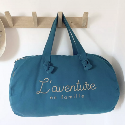 Sac polochon - Bleu Paon - L'aventure en famille