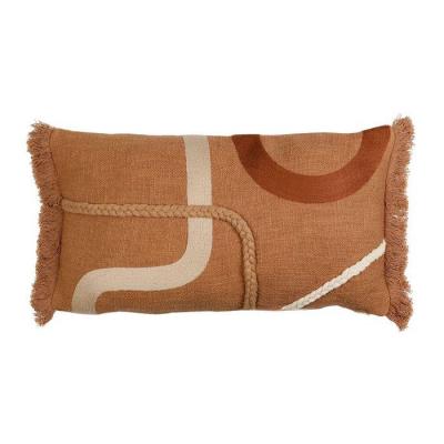 Coussin tresse organic terracotta 50x30cm 01