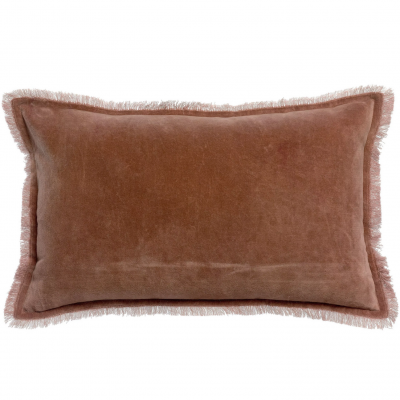 Coussin velours fara bois de rose 30x50 cm 01