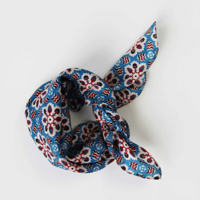 Foulard en soie marrakech bleu 01