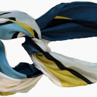 Foulard en soie mini expression jaune 02