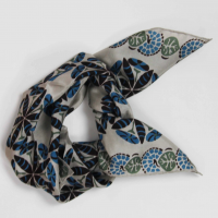 Foulard en soie mini idole bleu 02