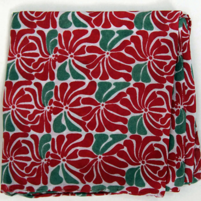 Foulard en soie mini plumeria rouge 01