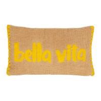 Coussin Jaune BELLA VITA - 50x30 cm - Coton et Jute