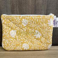 Pochette brodée - Gorgeous - Jaune / Blanc - Cousu Main