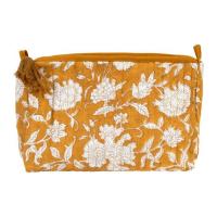 Pochette flaura moutarde velours et coton 01