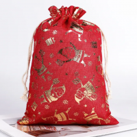 Rouge sac cadeau noel en tissu