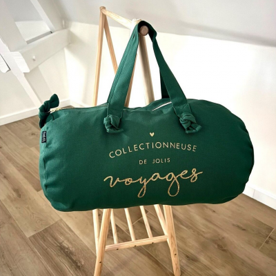 Sac polochon vert anglais collectionneuse de jolis voyages