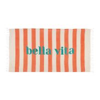 Serviette eponge palma corail ecru 170x90cm coton 77834 77834 det02 web