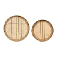 Plateau rond bois et bambou