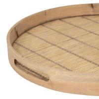 Plateau rond bois et bambou