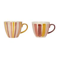 Lot de 2 tasses à déjeuner Grenat / Moutarde - Grès - 52 cl