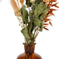 Vase bouquet de fleurs se che es marron